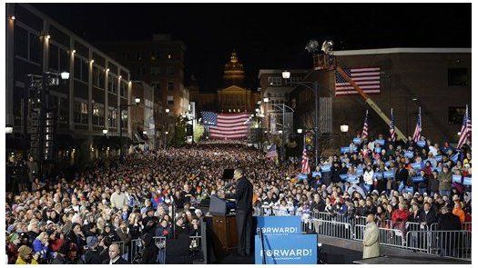Obama cierra campaña en Iowa, un estado clave