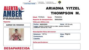 Activan Alerta Amber por Ariadna Yitzel Thompson de 15 años