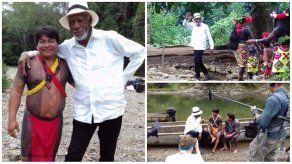 Morgan Freeman visita Panamá y recorre comunidad Emberá