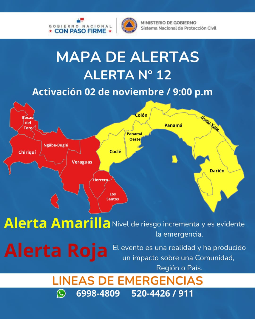 Alerta N12 del SINAPROC.