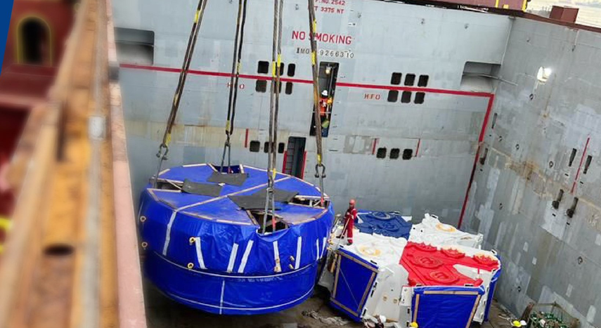 Metro de Panamá inicia traslado de partes de la tuneladora Panamá.