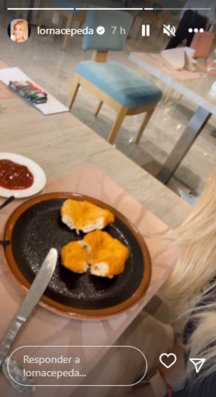Desayuno de Lorna Cepada, unas hojaldras. Desayuno de Lorna Cepada, unas hojaldras.