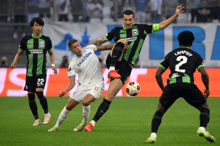 El Olympique de Marsella de Murillo igualó ante Brighton en la Europa League