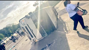 Accidente de tránsito en el Puente de las Américas.