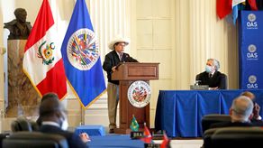 El presidente de Perú, Pedro Castillo en la OEA.
