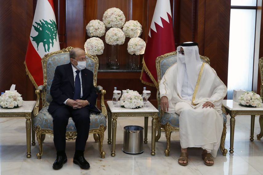 La reunión entre el presidente Michel Aoun y el jeque Tamim bin Hamad Al Thani se dio poco después de que el líder libanés llegó a Doha