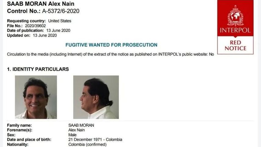 Ficha roja de Interpol de Alex Saab.