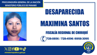 Ministerio Público solicita ayuda para ubicar a la joven Maximina Santos. Ministerio Público solicita ayuda para ubicar a la joven Maximina Santos.