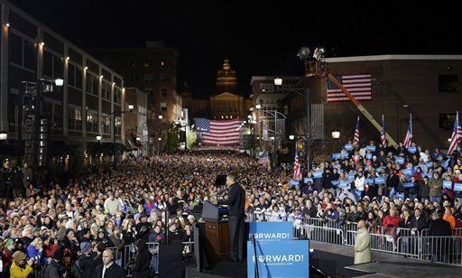 Obama cierra campaña en Iowa, un estado clave