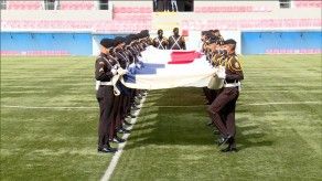 Realizan acto de doblez de la Bandera Nacional del Cerro Ancón