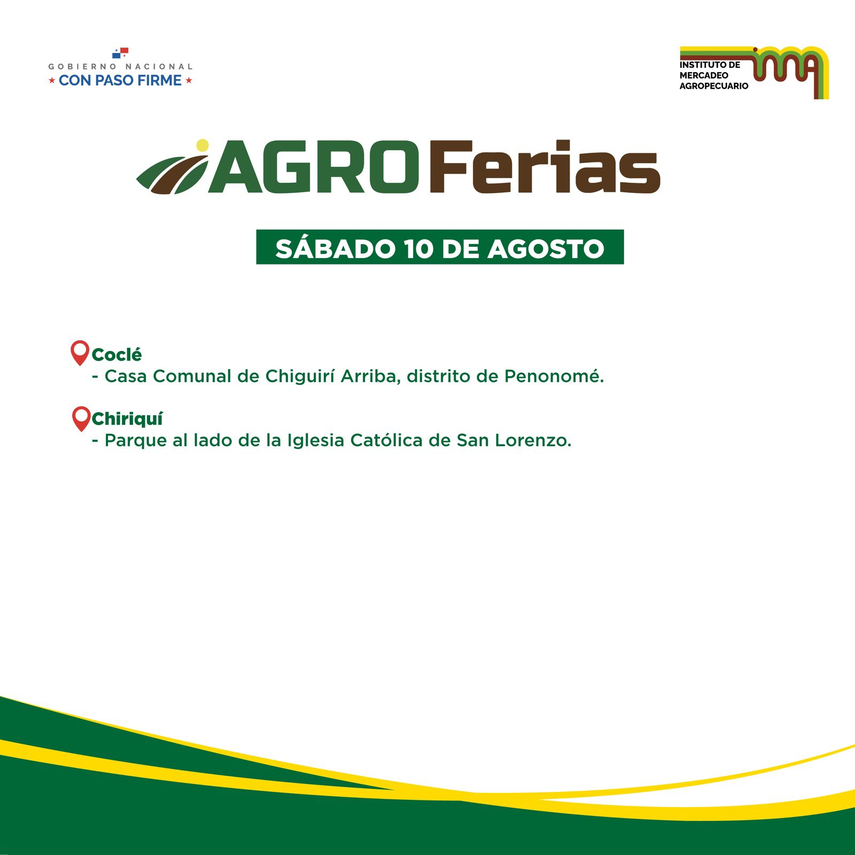 Agroferias para el sábado 10 de agosto. Agroferias para el sábado 10 de agosto. 