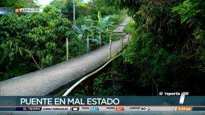 Moradores denuncian mal estado de puente en Las Nubes