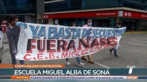 Protestan para exigir culminación de la Escuela Miguel Alba