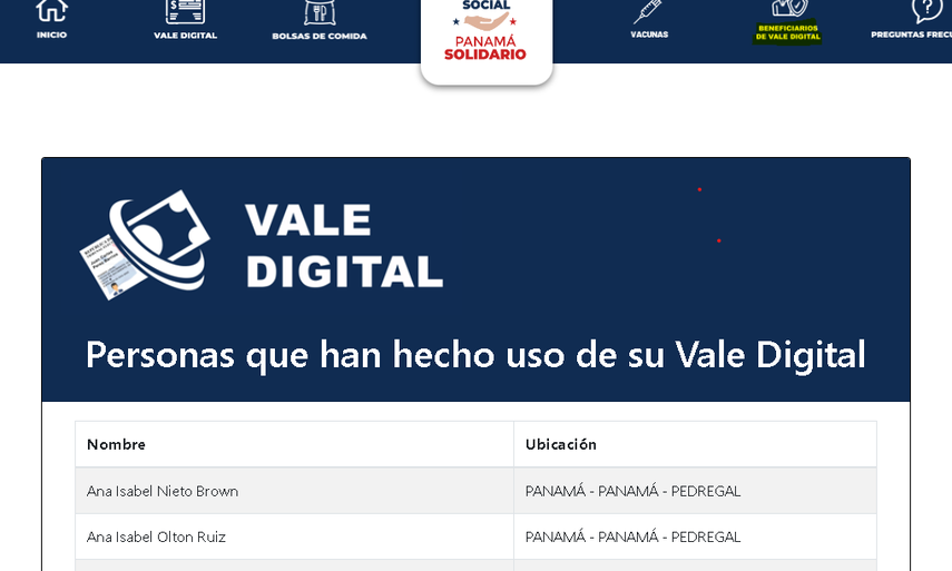 En la pagina Vale digital puedes conocer que personas han utilizado el vale digital 