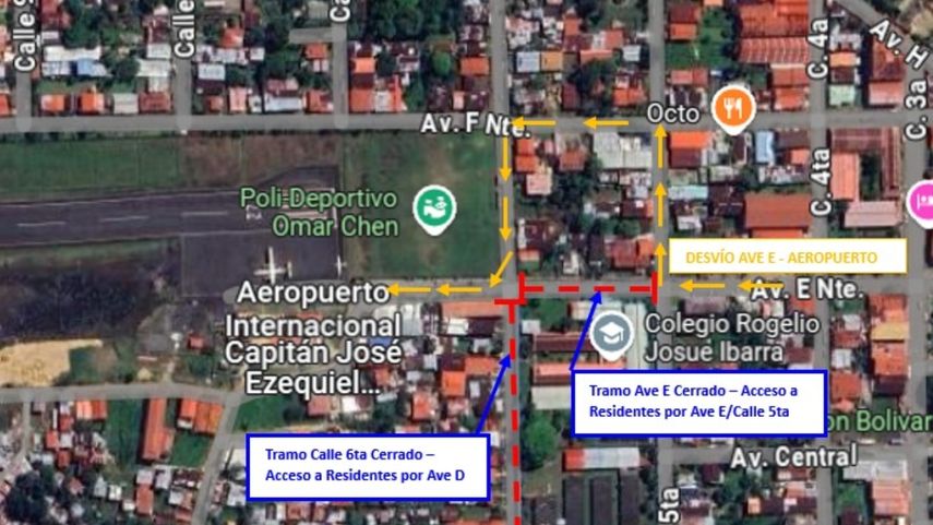 MOP informa sobre cierre temporal de calles en Isla Colón