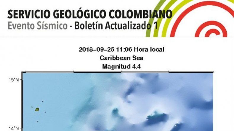 Un sismo de magnitud 4,1 sacude el archipiélago colombiano de San Andrés