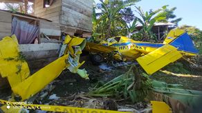 Vista del accidente aéreo en Changuinola.