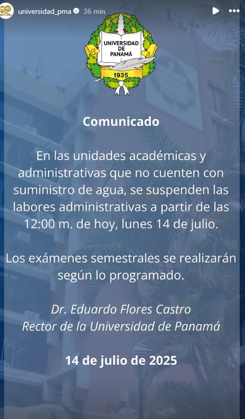 Anuncio de la Universidad de Panamá. Anuncio de la Universidad de Panamá. 