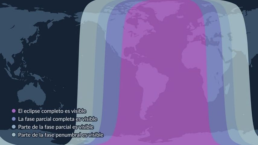 Mapa de visibilidad del eclipse lunar parcial del 18 de septiembre. Mapa de visibilidad del eclipse lunar parcial del 18 de septiembre.