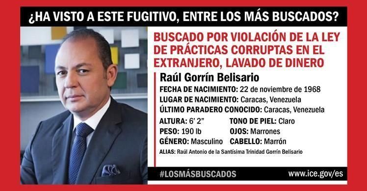 EEUU incluye entre los más buscados a magnate venezolano Raúl Gorrín