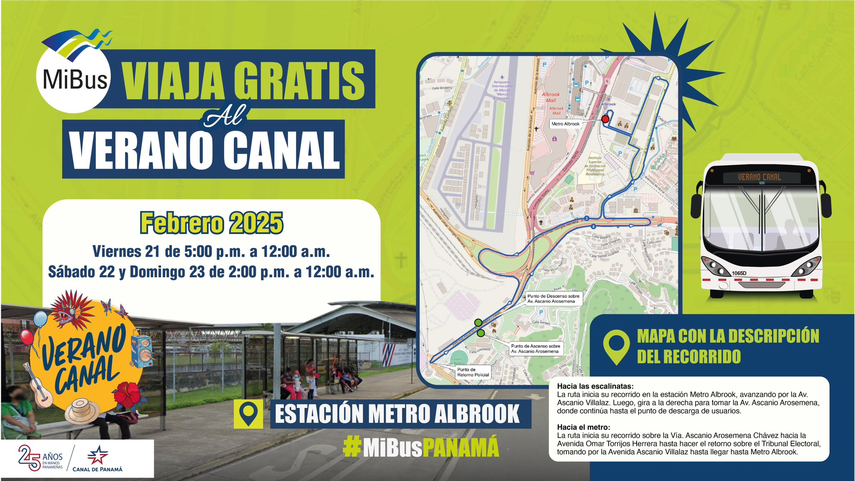 Mi Bus habilitará autobuses para transportar a los ciudadanos al Verano Canal 2025.