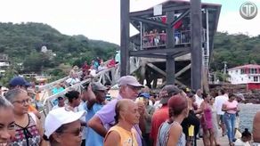 Los residentes de Isla Taboga este lunes realizaron una fuerte protesta en el puerto.
