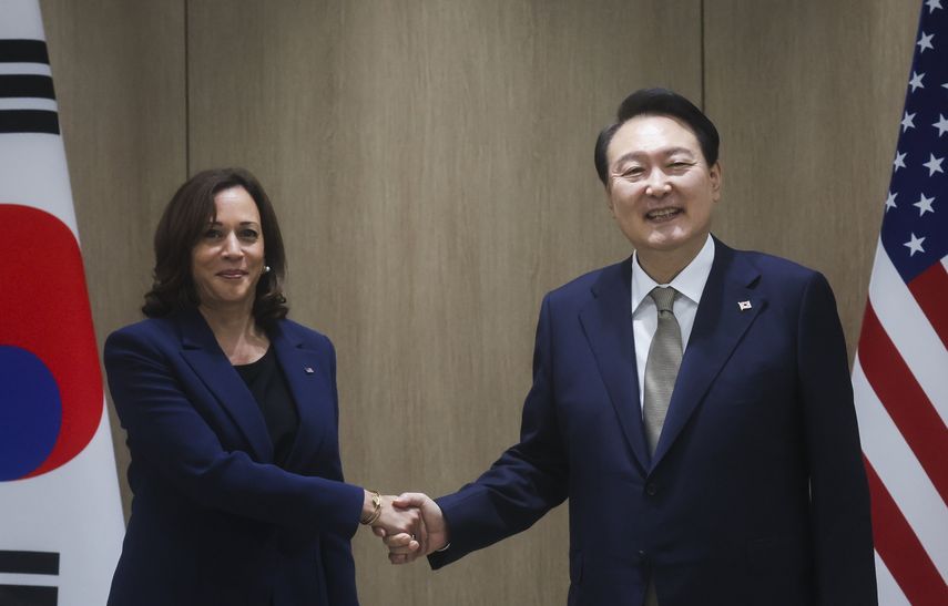 Kamala Harris se reunió con el presidente de Corea del Sur