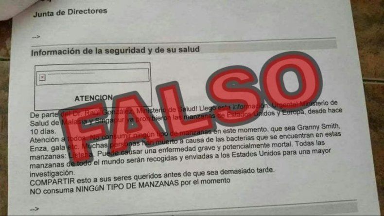 Aupsa desmiente nuevamente ingreso de manzanas contaminadas a Panamá