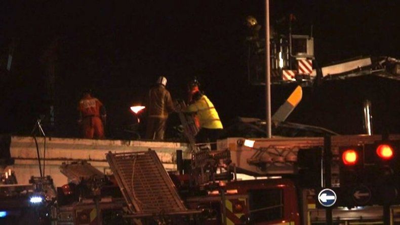 Cae helicóptero en el techo de un pub en Escocia