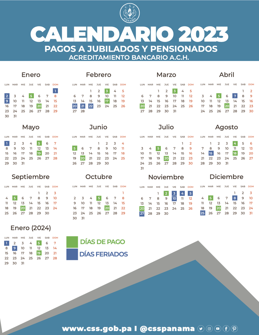 Calendario de pago por acreditamiento bancario 2023. Calendario de pago por acreditamiento bancario 2023.