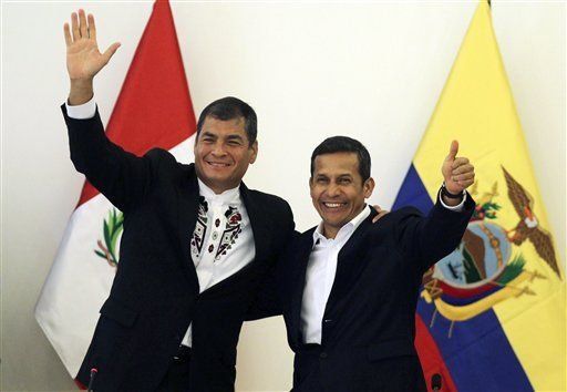 Rafael Correa y Ollanta Humala se reúnen en Perú
