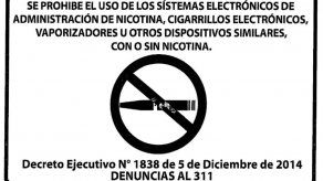 Avisos sobre prohibición de fumar deberán incluir cigarrillos electrónicos