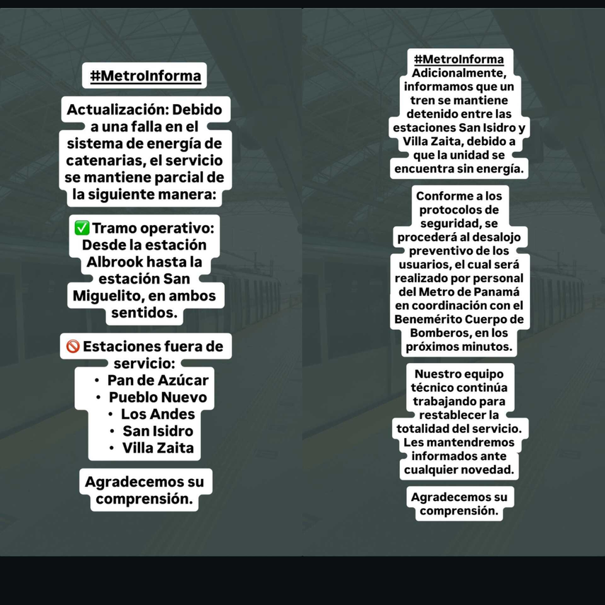 Comunicados del Metro de Panamá. Comunicados del Metro de Panamá.