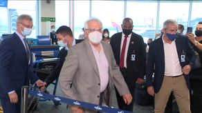 El vicepresidente de la Comisión Europea, Josep Borrell, a su legada a Panamá.