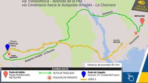 Mapa de la ruta en la que se realizará el traslado de las estructuras metálicas.