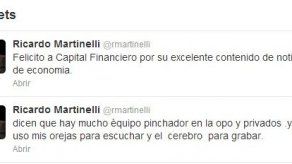 Martinelli dice que tiene orejas y cerebro para escuchar y grabar