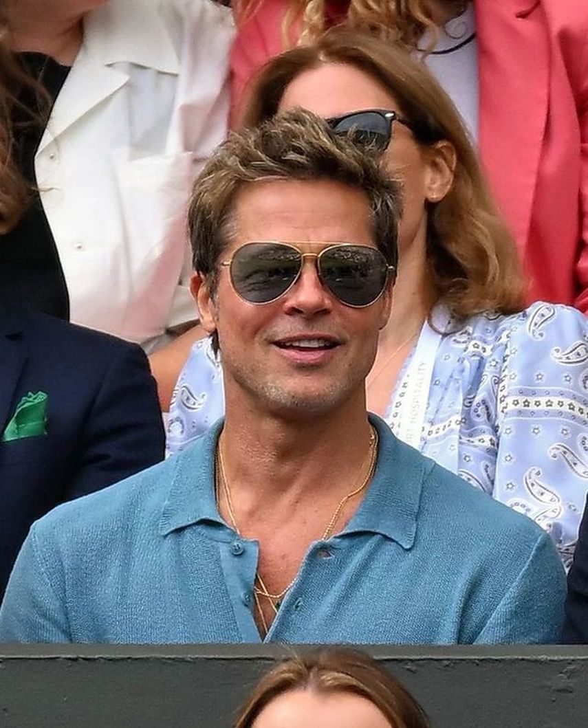Bard Pitt disfrutando de la final de Wimbledon. Bard Pitt disfrutando de la final de Wimbledon.