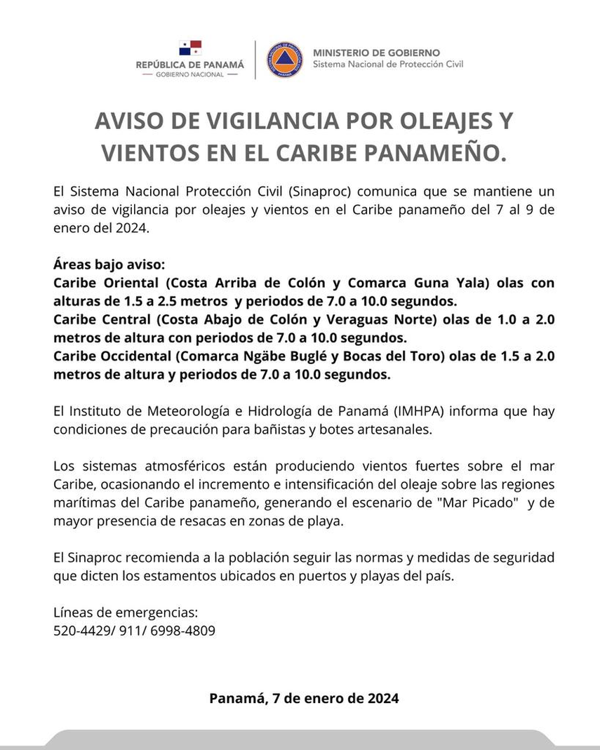 Áreas afectadas por oleajes y vientos en el Caribe Áreas afectadas por oleajes y vientos en el Caribe 