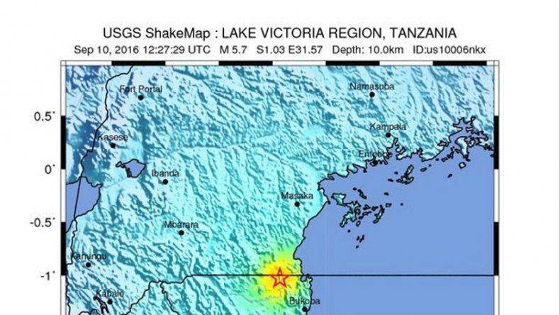 Diez muertos en Tanzania tras un terremoto de 5,7 grados