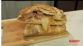 Receta: Calzone relleno con salchichas