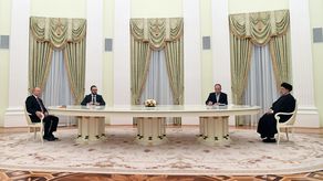 Encuentro entre Vladimir Putin﻿, presidente de Rusia y su homólogo iraní Ebrahim Raisi.