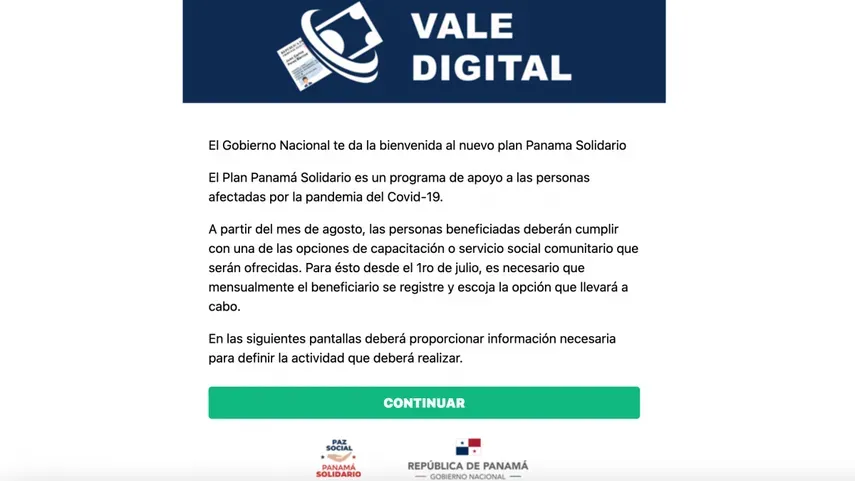 Notificación del Vale Digital