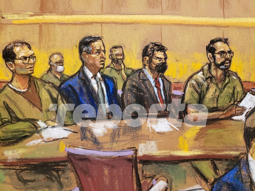 Dibujos de la audiencia de lectura de sentencia de los hermanos Luis y Ricardo Martinelli Linares.