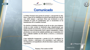 Comunicado de la Policía Nacional Comunicado de la Policía Nacional