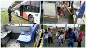 Pasajeros rompieron vidrios de Metro Bus en Ojo de Agua