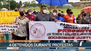 Protesta de técnicos asistentes de laboratorio terminó en enfrentamientos