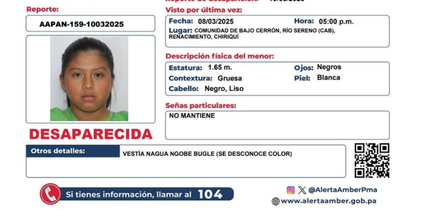 Activan Alerta Amber por la desaparición de una adolescente&nbsp;
