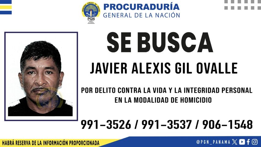Se busca a Javier Alexis Gil Ovalle por homicidio