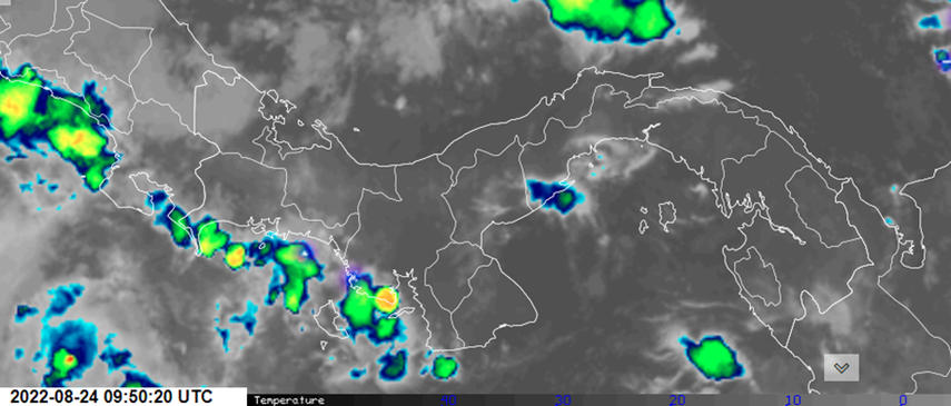 Imagen gráfica del estado de clima para hoy, 24 de agosto.