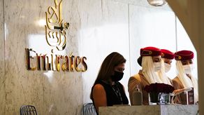 Azafatas de la aerolínea Emirates.